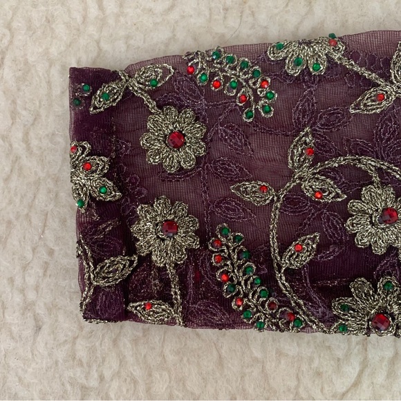 Traditional Pakistani Indian lehenga choli dupatta n purple plum eid formal wear - Picture 10 of 10